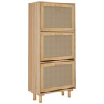 vidaXL Armoire à chaussures Marron 52x25x115cm Bois d'ingénierie/rotin