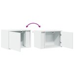 vidaXL Tables de chevet murales avec lumières LED 2 Pièces blanc
