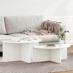 vidaXL Table basse 2 Pièces Blanc 79 x 39 5 x 40 cm Bois massif en pin