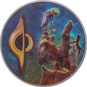 Pièce de monnaie en Argent 20 Dollars g 93.3 (3 oz) Millésime 2022 Space Final Frontier PILLARS OF CREATION AND BLACK HOLE