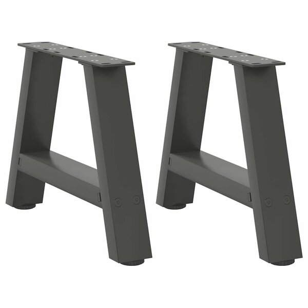 vidaXL Pieds de table basse en forme de A 2 pièces Anthracite 30 x (30-31) cm Acier