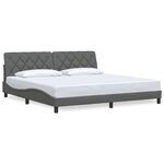 vidaXL Cadre de lit sans matelas gris foncé 200x200 cm tissu