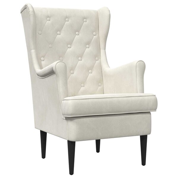 vidaXL Fauteuil Crème Velours