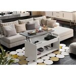 HAPPY Table Basse relevable - Blanc et gris - L 100 cm