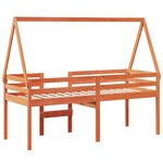 vidaXL Lit haut avec toit cire marron 80x200 cm bois de pin massif