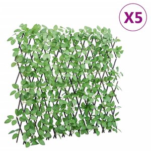 vidaXL Treillis de lierre artificiel extensible 5 Pièces vert 180x65 cm