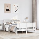 vidaXL Cadre de lit avec tête de lit sans matelas blanc 150x200 cm