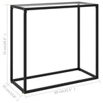 vidaXL Table console Transparent 80x35x75 cm Verre trempé