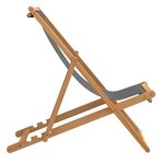 vidaXL Chaise de plage pliable Bois de teck solide Gris