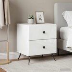 vidaXL Cabinet de chevet 2 pièces Blanc brillant 43 x 34 5 x 47 5 cm