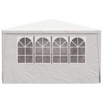 vidaXL Tente de réception avec parois latérales 4x9 m Blanc 90 g/m²
