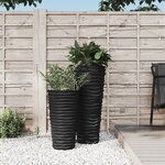vidaXL Jardinière et intérieur amovible anthracite aspect rainuré