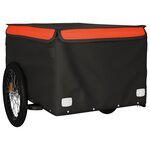 vidaXL Remorque de vélo noir et orange 45 kg fer