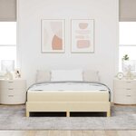 vidaXL Lit à ressorts Crème  Marron 140 x 190 cm