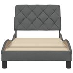 vidaXL Cadre de lit sans matelas gris foncé 90x190 cm tissu