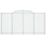 vidaXL Paniers à gabions arqués 5 Pièces 300x50x140/160 cm fer galvanisé