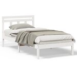 vidaXL Cadre de lit Blanc Bois massif en pin