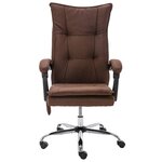 vidaXL Chaise de bureau de massage Marron Tissu