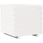 vidaXL Jardinière blanc 50x50x49 5 cm bois de pin massif