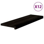 vidaXL Marches d'escalier 12 Pièces marron foncé 80x30x2 cm chêne massif