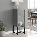 vidaXL Armoire latérale avec porte en verre sonoma gris 35x37x100 cm