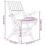 vidaXL Chaises de jardin pliantes lot de 6 55x61x90cm bois massif teck