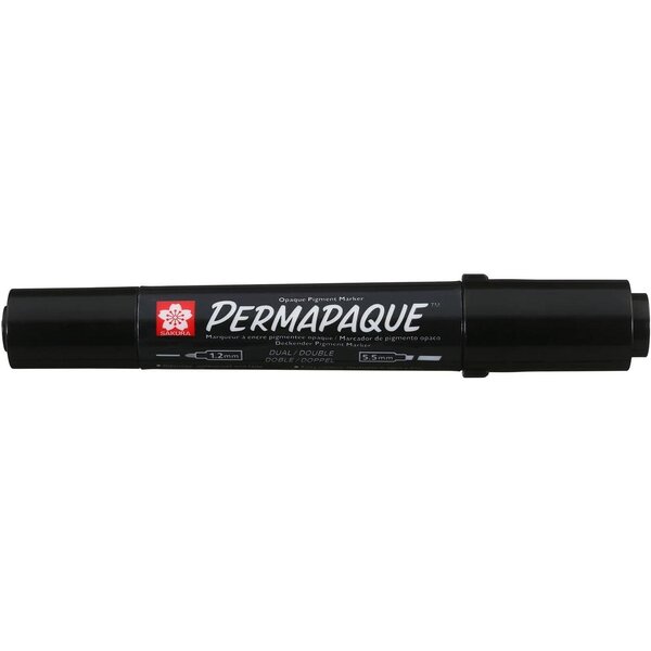 Marqueur permanent Permapaque  double pointe  noir SAKURA
