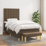 vidaXL Sommier à lattes de lit avec matelas Marron foncé 90x200 cm