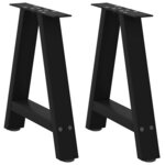 vidaXL Pieds de table basse en forme de A 2 pièces Noir 38 x (42-43) cm Acier