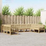 vidaXL Ensemble de canapés d'extérieur 9 Pièces Blanc et Beige