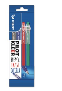 Blister de 4 stylos bille Kleer Pte Moyenne Effaçable Gomme intégrée, multicolore PILOT