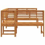 vidaXL Ensemble de banc de jardin 5 Pièces Marron Bois d'acacia massif