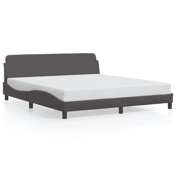 vidaXL Cadre de lit Dover gris 180x200 cm similicuir