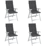 vidaXL Coussins de chaise à dossier haut lot de 4 anthracite mélangé