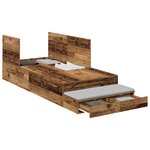 vidaXL Cadre de lit de rangement en vieux bois 75x190 cm