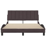 vidaXL Cadre de lit sans matelas marron foncé 140x200 cm tissu