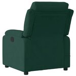 vidaXL Fauteuil inclinable de massage électrique vert foncé velours