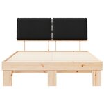 vidaXL Cadre de lit avec tête de lit rembourrée Noir 135 x 190 cm