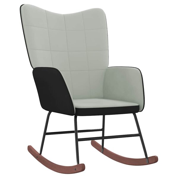 vidaXL Chaise à bascule Gris clair Velours et PVC