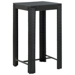 vidaXL Ensemble de bar jardin 3 Pièces noir poly rotin/bois massif acacia