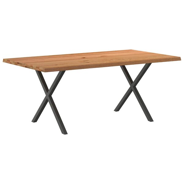 vidaXL Table à manger marron clair bois de chêne massif rectangulaire