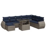 vidaXL Ensemble de canapés de jardin 9 Pièces et coussins rotin acacia