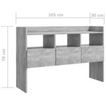 vidaXL Buffet Gris béton 105x30x70 cm Bois d’ingénierie