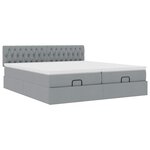 VidaXL Cadre de lit ottoman et matelas gris clair 200x200cm tissu