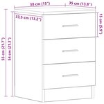 vidaXL Tables de chevet 2Pièces chêne sonoma 38x35x56cm bois d'ingénierie