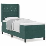 vidaXL Lit à ressorts avec tête de lit Vert foncé 80 x 200 cm Velours