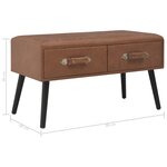 Banquette pouf tabouret meuble banc avec tiroirs 80 cm marron foncé synthétique 3002159