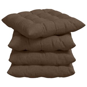 vidaXL Coussins de siège 2 Pièces Marron 40 x 40 x 6 cm tissu