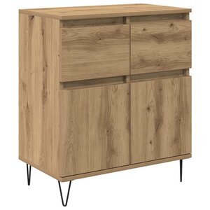 vidaXL Buffet Chêne artisanal 60 x 35 x 70 cm Bois d'ingénierie et fer