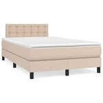 vidaXL Sommier à lattes de lit matelas cappuccino 120x190cm similicuir